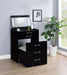 Danbury 3 - drawer Makeup Vanity & Stool Set Black High Gloss - Walo Furniture