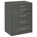 Danbury 3 - drawer Makeup Vanity & Stool Set Grey High Gloss - Walo Furniture