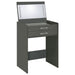 Danbury 3 - drawer Makeup Vanity & Stool Set Grey High Gloss - Walo Furniture