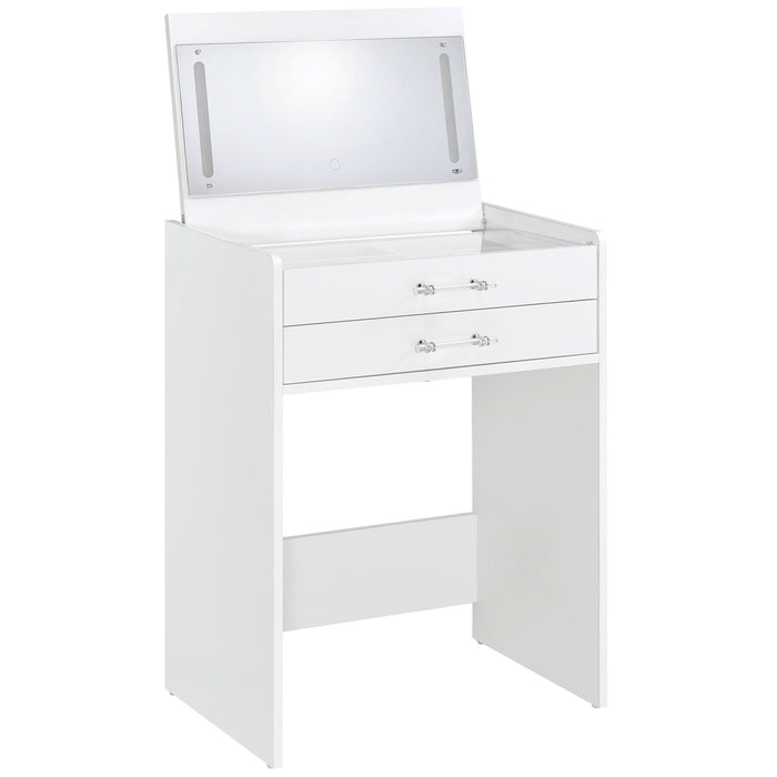 Danbury 3 - drawer Makeup Vanity & Stool Set White High Gloss - Walo Furniture