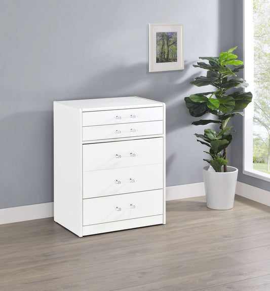 Danbury 3 - drawer Makeup Vanity & Stool Set White High Gloss - Walo Furniture