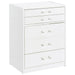 Danbury 3 - drawer Makeup Vanity & Stool Set White High Gloss - Walo Furniture