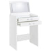 Danbury 3 - drawer Makeup Vanity & Stool Set White High Gloss - Walo Furniture