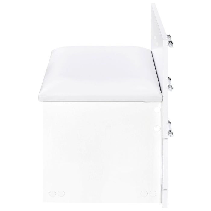 Danbury 3 - drawer Makeup Vanity & Stool Set White High Gloss - Walo Furniture