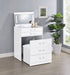 Danbury 3 - drawer Makeup Vanity & Stool Set White High Gloss - Walo Furniture