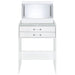 Danbury 3 - drawer Makeup Vanity & Stool Set White High Gloss - Walo Furniture