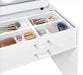 Danbury 3 - drawer Makeup Vanity & Stool Set White High Gloss - Walo Furniture