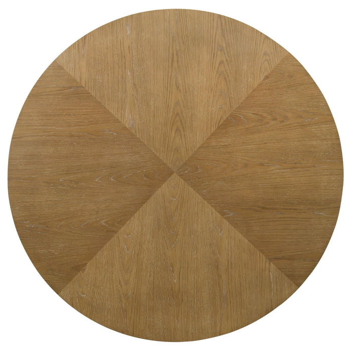 Danvers Round 54 - inch Wood Dining Table Brown Oak - Walo Furniture