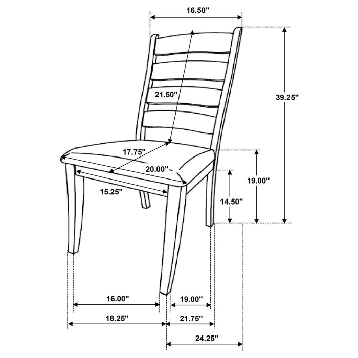 Danvers Wood Dining Side Chair Brown Oak (Set of 2) - Walo Furniture