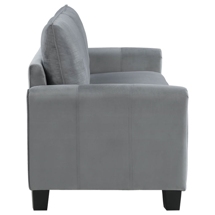 Davis 2 - piece Upholstered Rolled Arm Sofa Grey - Walo Furniture