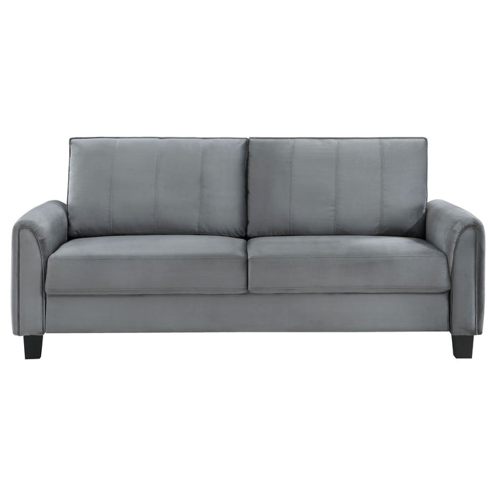 Davis 2 - piece Upholstered Rolled Arm Sofa Grey - Walo Furniture