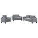 Davis 3 - piece Upholstered Rolled Arm Sofa Grey - Walo Furniture