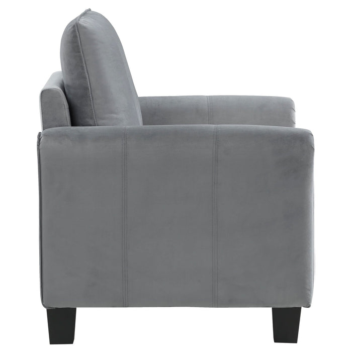 Davis Upholstered Rolled Arm Accent Chair Grey - Walo Furniture