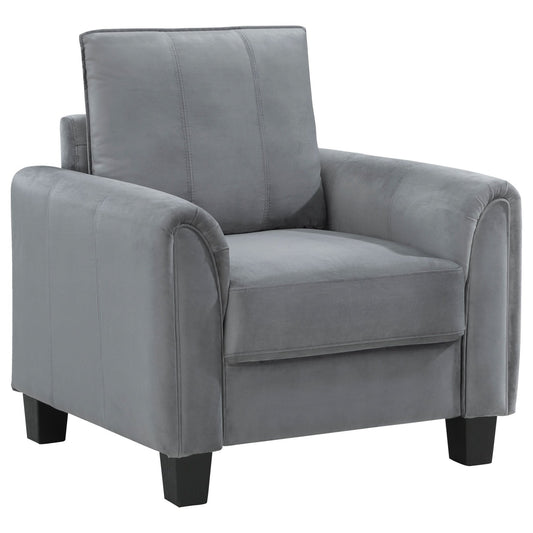 Davis Upholstered Rolled Arm Accent Chair Grey - Walo Furniture