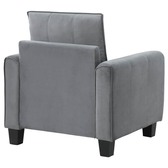 Davis Upholstered Rolled Arm Accent Chair Grey - Walo Furniture