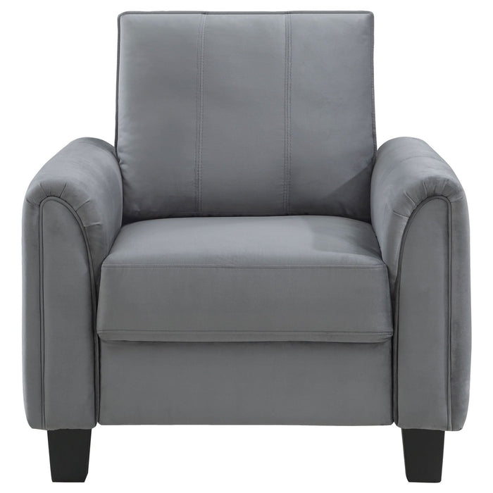 Davis Upholstered Rolled Arm Accent Chair Grey - Walo Furniture