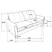 Davis Upholstered Rolled Arm Sofa Grey - Walo Furniture