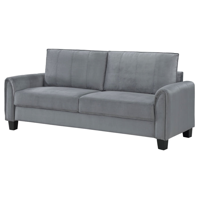 Davis Upholstered Rolled Arm Sofa Grey - Walo Furniture