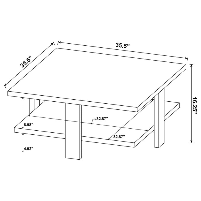 Dawn Square Engineered Wood Coffee Table Mango Brown - Walo Furniture