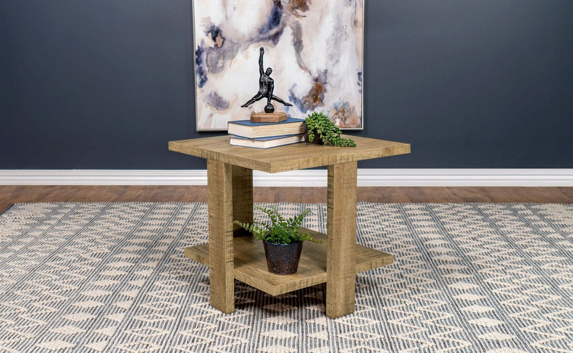 Dawn Square Engineered Wood End Table Mango Brown - Walo Furniture