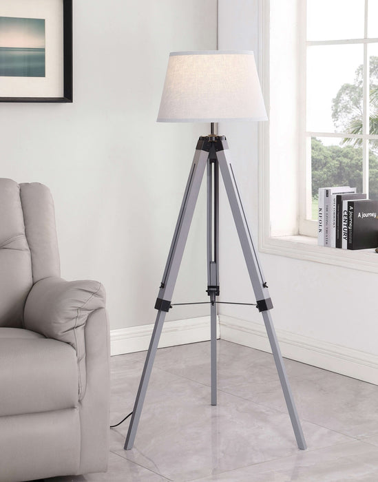 Dayton 56 - inch Empire Shade Metal Tripod Floor Lamp Grey - Walo Furniture