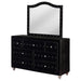 Deanna 7 - drawer Upholstered Dresser with Mirror Black - Walo Furniture