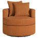 Debbie Upholstered Swivel Accent Chair Burnt Orange - Walo Furniture