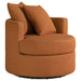 Debbie Upholstered Swivel Accent Chair Burnt Orange - Walo Furniture