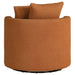 Debbie Upholstered Swivel Accent Chair Burnt Orange - Walo Furniture