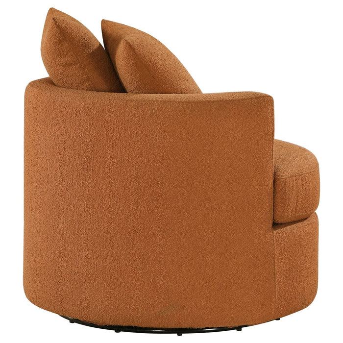 Debbie Upholstered Swivel Accent Chair Burnt Orange - Walo Furniture