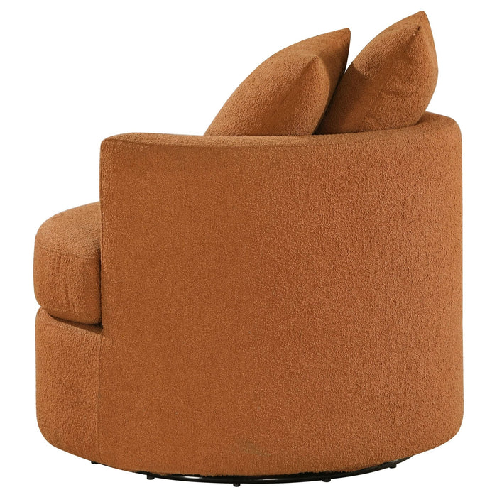 Debbie Upholstered Swivel Accent Chair Burnt Orange - Walo Furniture