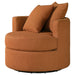 Debbie Upholstered Swivel Accent Chair Burnt Orange - Walo Furniture