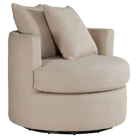 Debbie Upholstered Swivel Accent Chair Camel - Walo Furniture