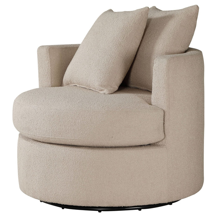 Debbie Upholstered Swivel Accent Chair Camel - Walo Furniture