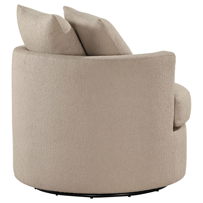 Debbie Upholstered Swivel Accent Chair Camel - Walo Furniture