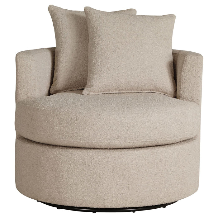 Debbie Upholstered Swivel Accent Chair Camel - Walo Furniture