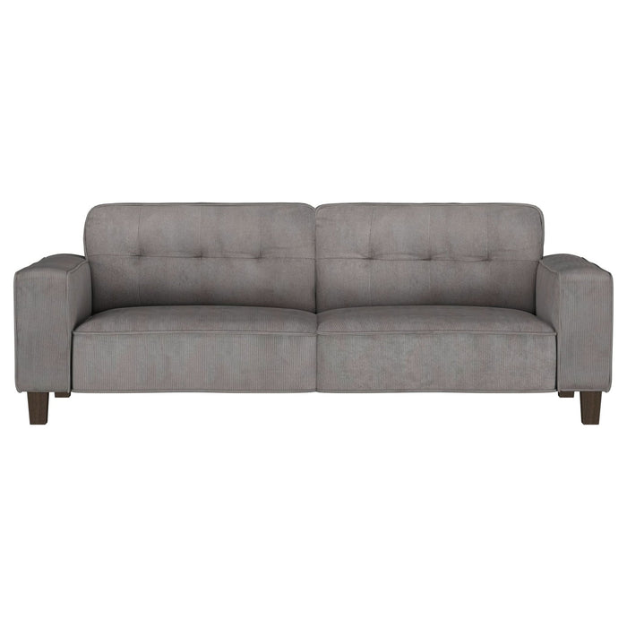 Deerhurst 2 - piece Upholstered Track Arm Sofa Set Charcoal - Walo Furniture