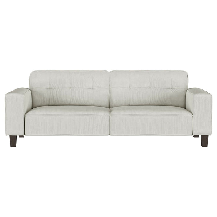 Deerhurst 2 - piece Upholstered Track Arm Sofa Set Greige - Walo Furniture