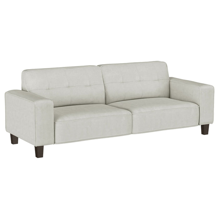 Deerhurst 2 - piece Upholstered Track Arm Sofa Set Greige - Walo Furniture