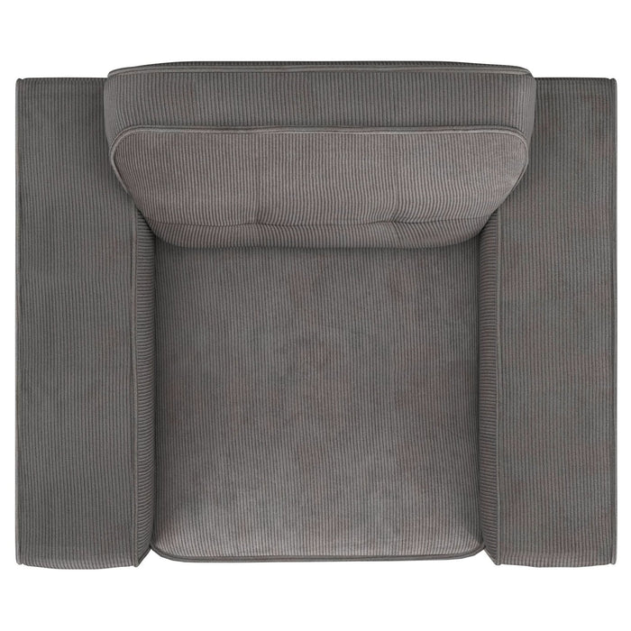 Deerhurst Upholstered Track Arm Tufted Accent Chair Charcoal - Walo Furniture