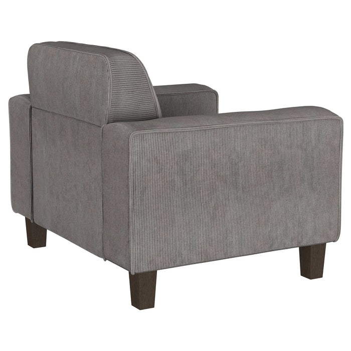 Deerhurst Upholstered Track Arm Tufted Accent Chair Charcoal - Walo Furniture