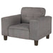 Deerhurst Upholstered Track Arm Tufted Accent Chair Charcoal - Walo Furniture