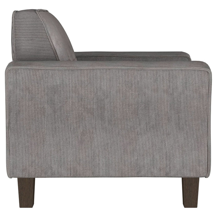 Deerhurst Upholstered Track Arm Tufted Accent Chair Charcoal - Walo Furniture