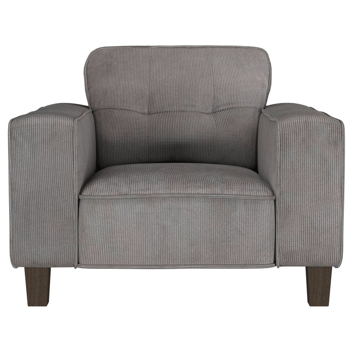 Deerhurst Upholstered Track Arm Tufted Accent Chair Charcoal - Walo Furniture