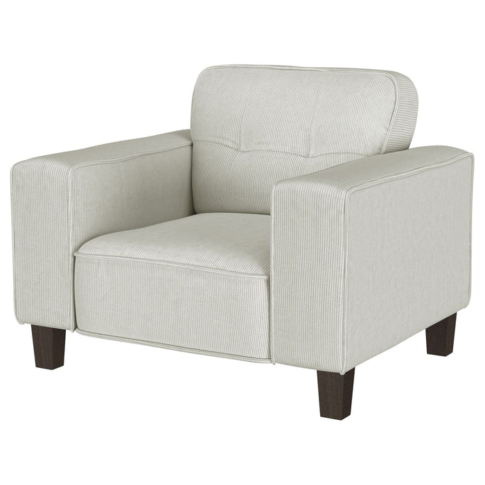 Deerhurst Upholstered Track Arm Tufted Accent Chair Greige - Walo Furniture