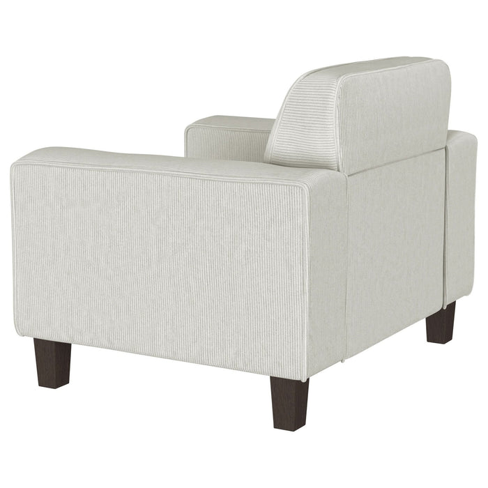 Deerhurst Upholstered Track Arm Tufted Accent Chair Greige - Walo Furniture