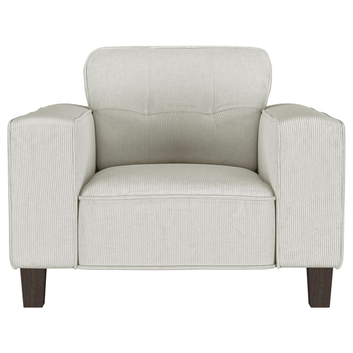 Deerhurst Upholstered Track Arm Tufted Accent Chair Greige - Walo Furniture