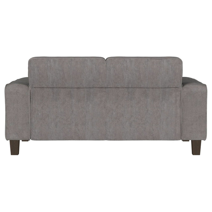 Deerhurst Upholstered Track Arm Tufted Loveseat Charcoal - Walo Furniture