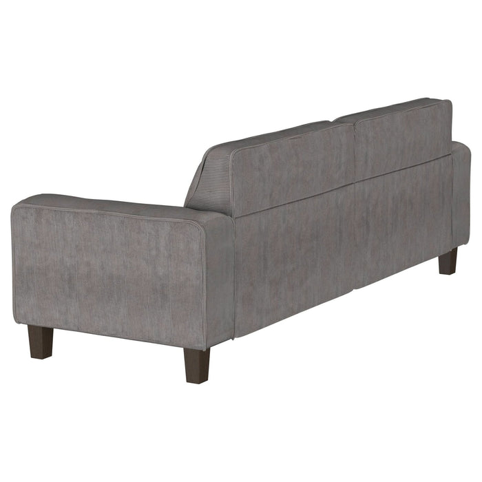 Deerhurst Upholstered Track Arm Tufted Sofa Charcoal - Walo Furniture