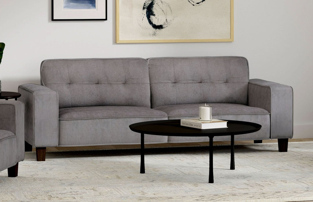 Deerhurst Upholstered Track Arm Tufted Sofa Charcoal - Walo Furniture